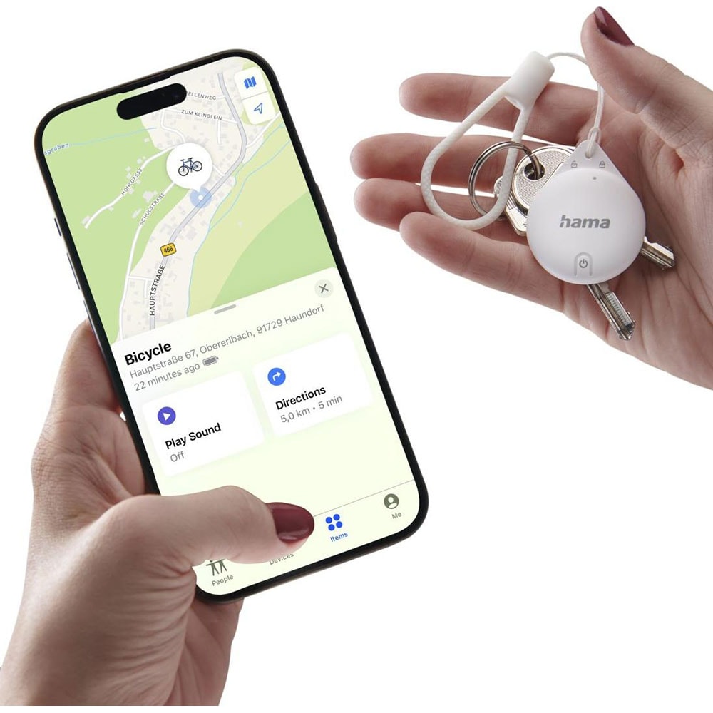 Key finder HAMA 185815, Bluetooth, compatibil Apple, alb