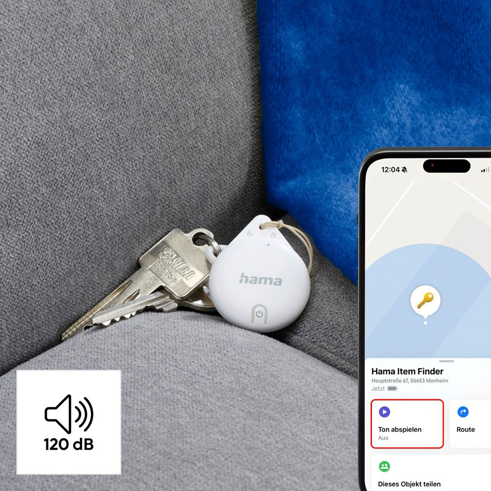 Key finder HAMA 185815, Bluetooth, compatibil Apple, alb