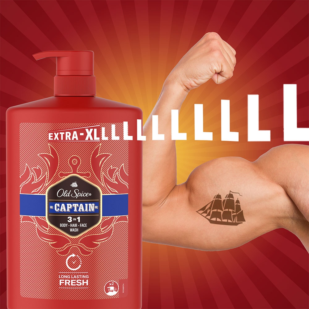 Gel de dus OLD SPICE Captain 3 in 1, 1000ml