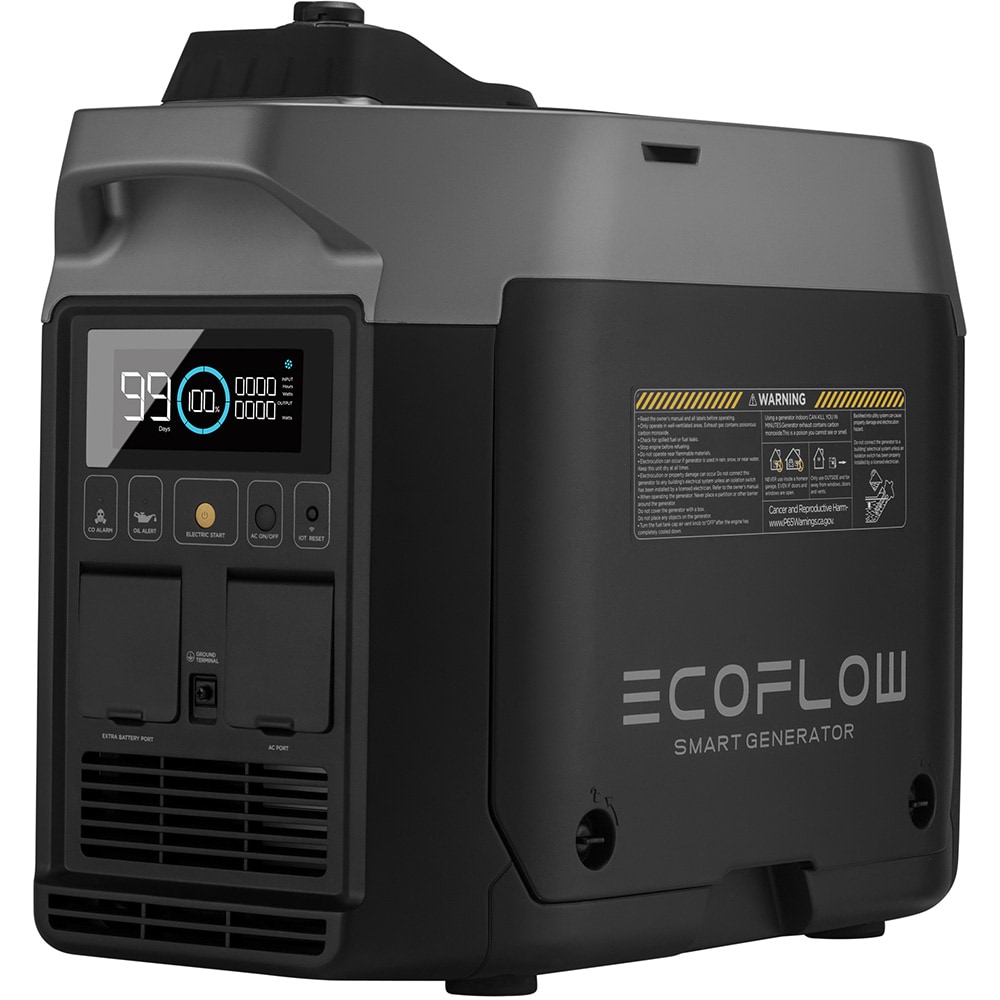 Generator electric ECOFLOW Smart Dual, 1800W, 4 timpi, benzina, gpl, autonomie 3.5 ore