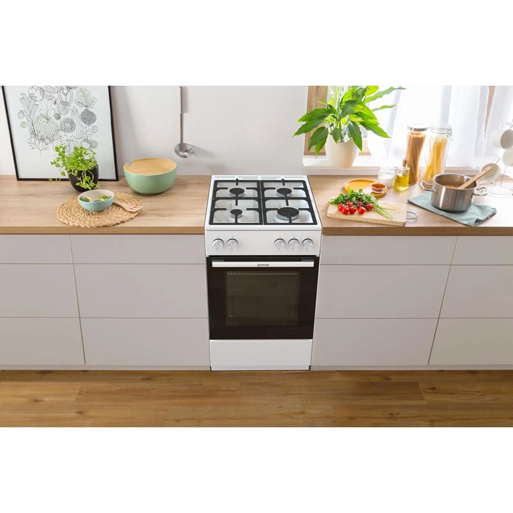 Aragaz GORENJE GG5A10WFFM, 4 arzatoare, Gaz, L 50 cm, alb