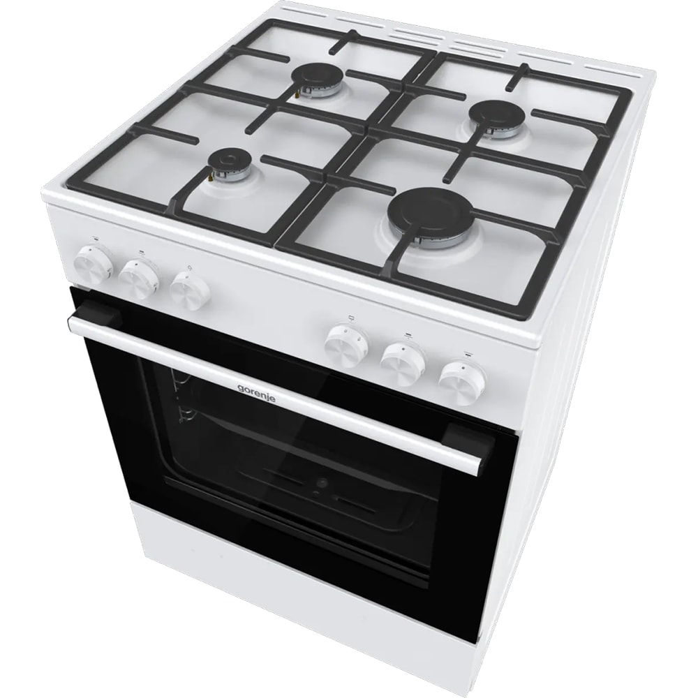 Aragaz GORENJE GG6A10WFFM, 4 arzatoare, Gaz, L 60 cm, alb