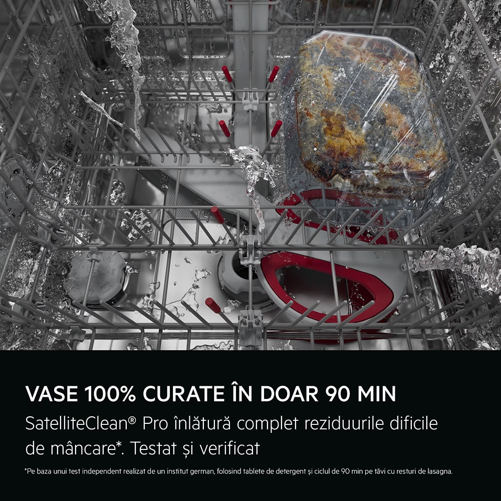 Masina de spalat vase incorporabila AEG GI8200A2TN, 14 seturi, 8 programe, 60 cm, Clasa A, Wi-Fi, panou comanda negru