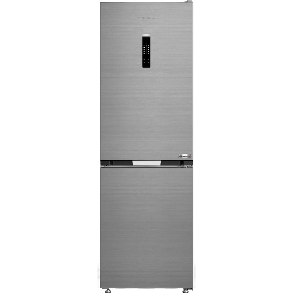 Combina frigorifica GRUNDIG GKPN46821X, No Frost, 316 l, H 186 cm, Clasa E, argintiu
