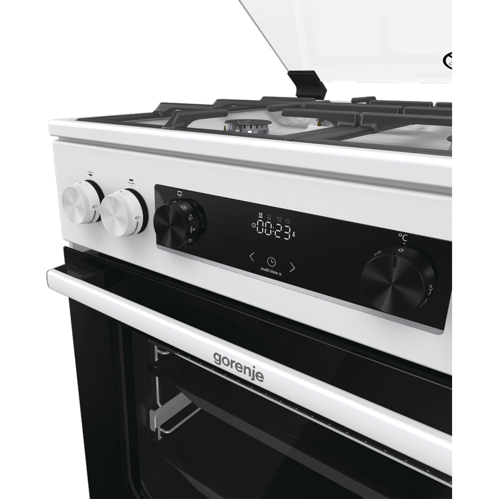 Aragaz GORENJE GKS6C70WF, 4 arzatoare, Gaz + Electric, L 60 cm, alb