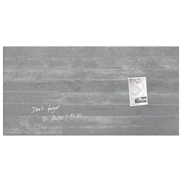 Tabla magnetica-sticla artverum® SIGEL GL148, 91 x 46 cm, gri