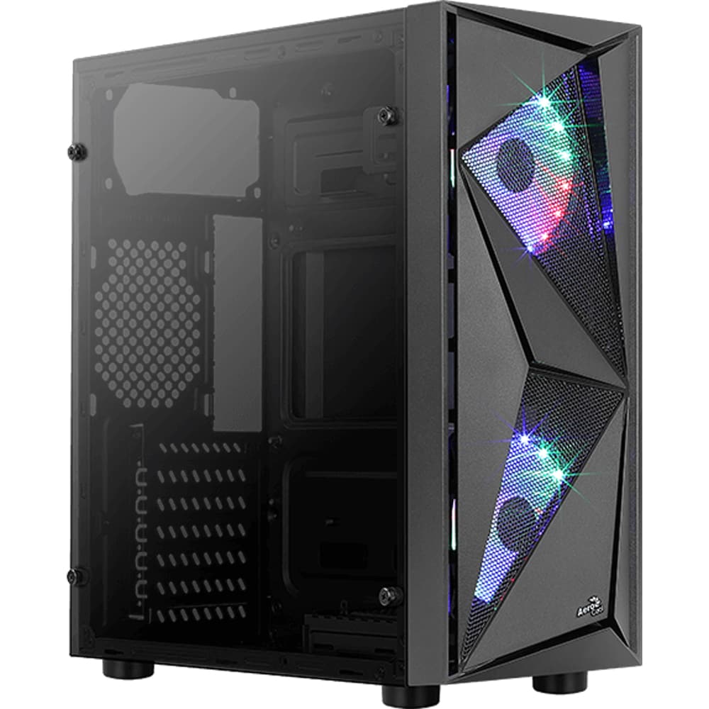 Carcasa AEROCOOL Glider-G, USB 3.0, Fara sursa, Iluminare RGB, negru