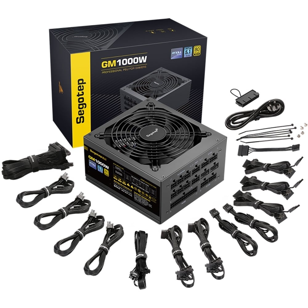 Sursa de alimentare SEGOTEP GM1000W ATX 3.0, 1000W, 140mm, 80 PLUS Gold,  Full Modular
