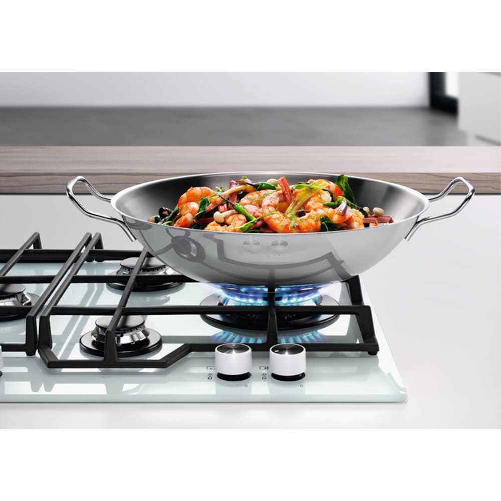 Plita incorporabila ELECTROLUX GME363NV, Gaz, 4 arzatoare, Wok, alb
