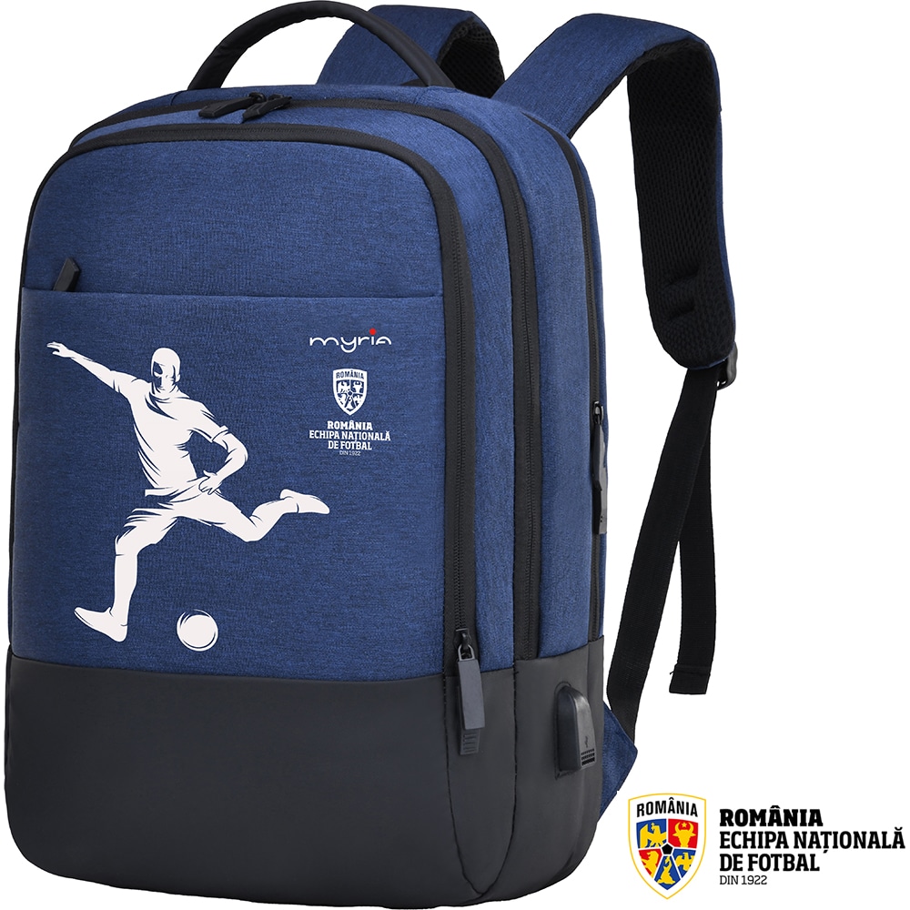 Rucsac laptop MYRIA Echipa Nationala de Fotbal MY8320FRF, 16", albastru