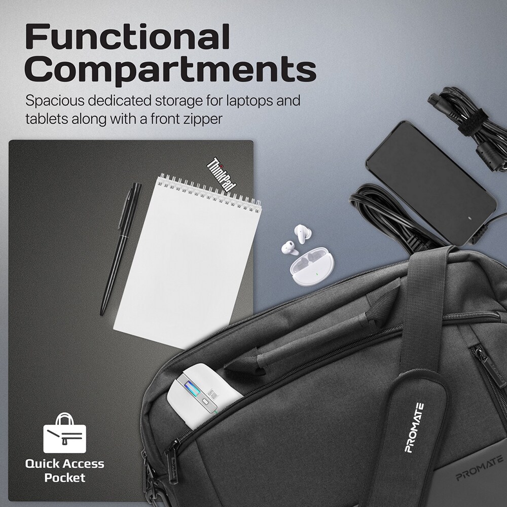 Geanta laptop PROMATE SATCHEL-MB, 15.6", negru