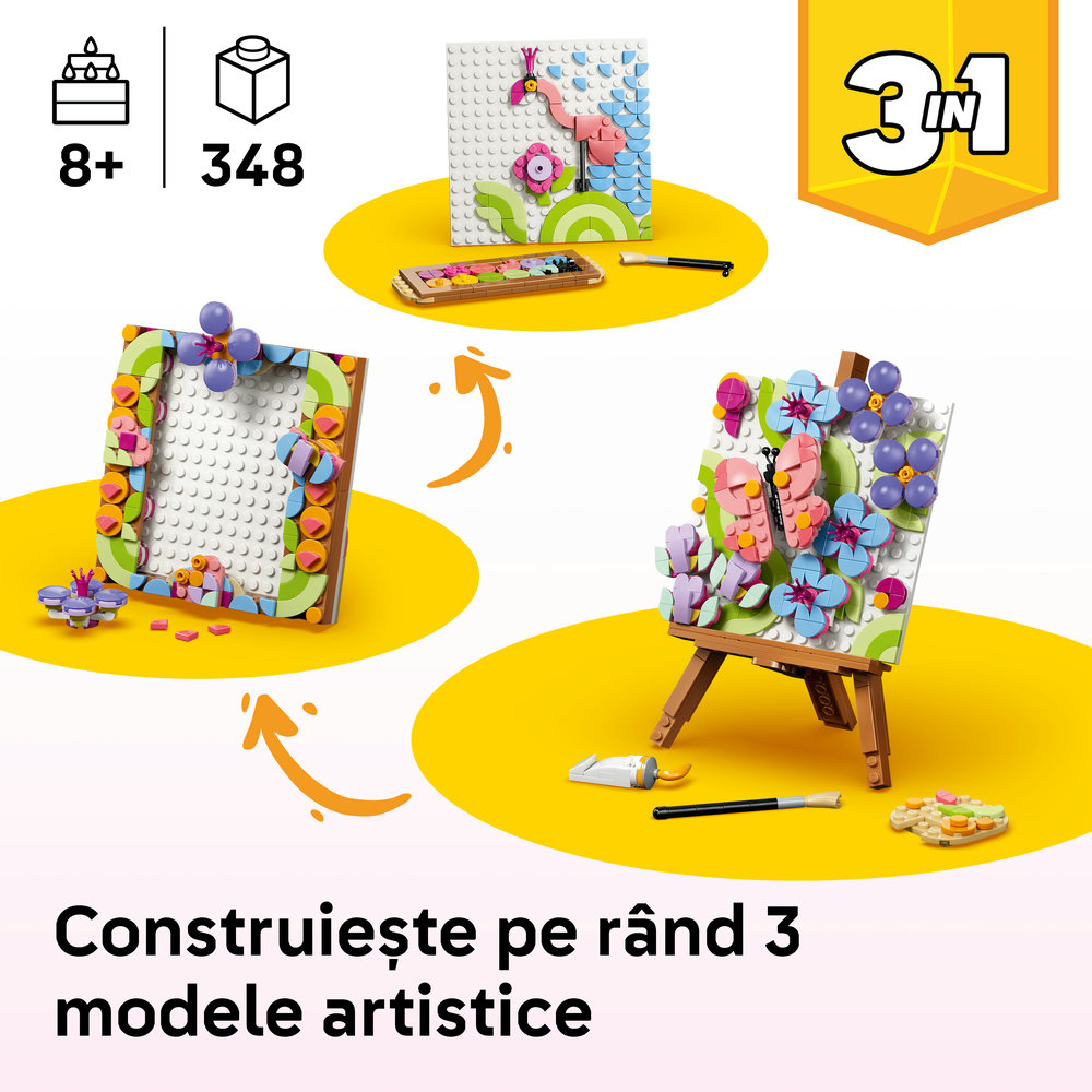 LEGO Creator: Tablou decorativ cu arta florala 31390, 8 ani+, 348 piese