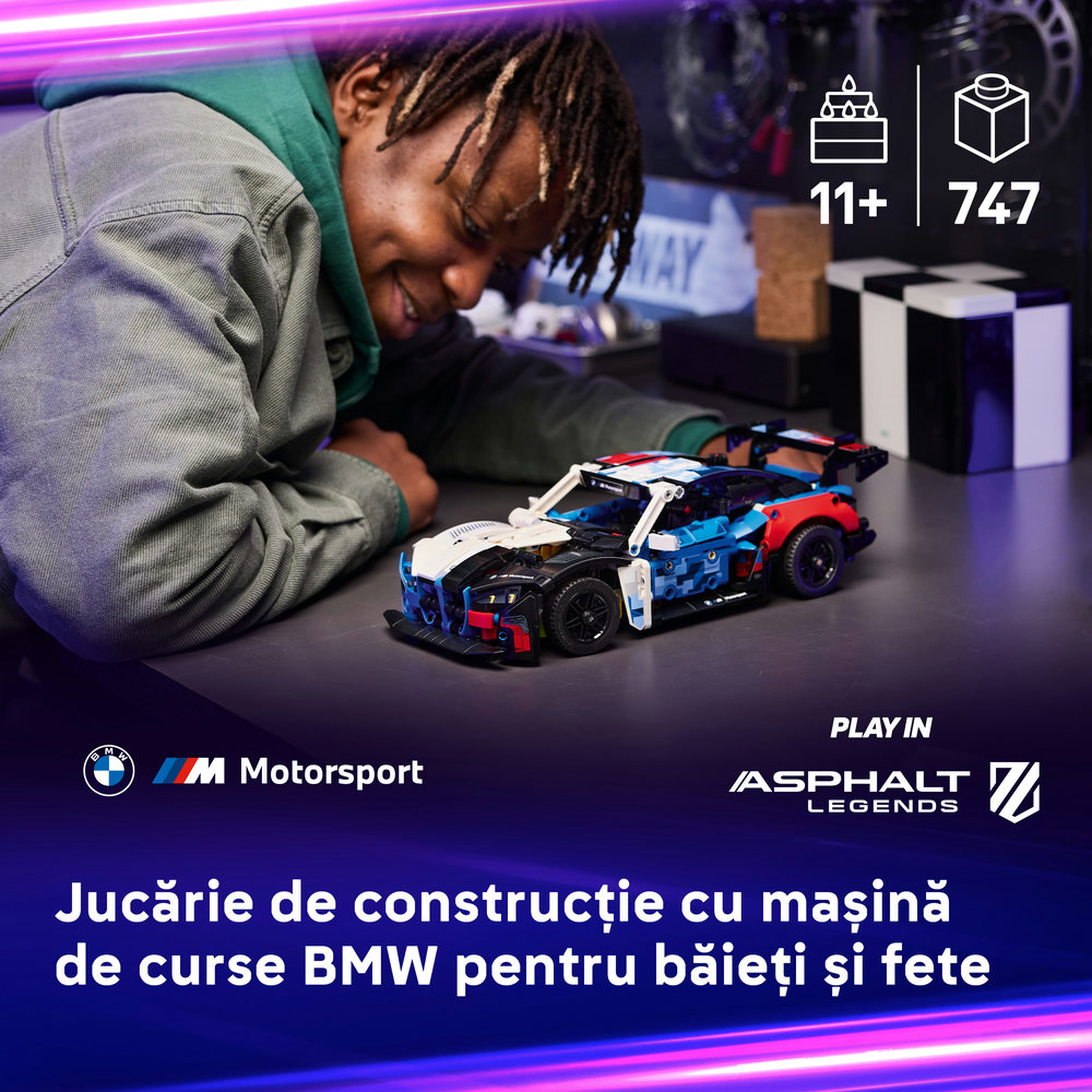 LEGO Technic: Masina de curse BMW M4 GT3 EVO 42226, 11 ani+, 747 piese