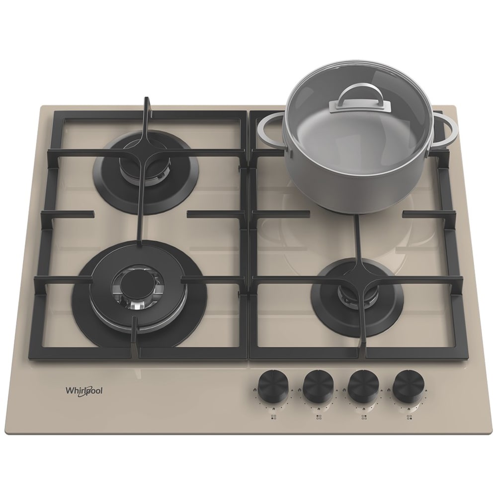Plita incorporabila WHIRLPOOL GOFL 629/SH EE, Gaz, 4 arzatoare, Wok, silver dawn
