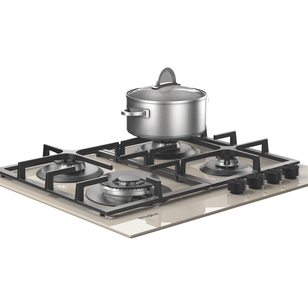 Plita incorporabila WHIRLPOOL GOFL 629/SH EE, Gaz, 4 arzatoare, Wok, silver dawn