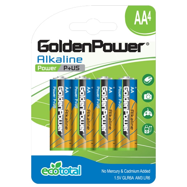Baterii alcaline GOLDEN POWER Plus, R6(AA), 4 bucati