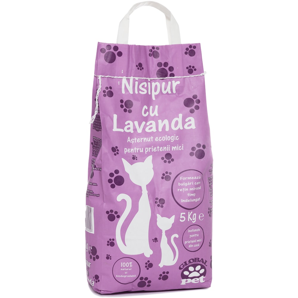 Asternut igienic pentru pisici NISIPUR Lavanda, 5 kg