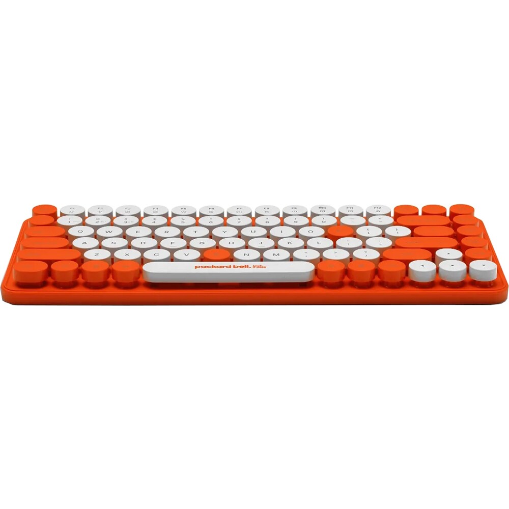 Kit tastatura si mouse Wireless ACER Packard Bell DotCombo PBA600, USB, Bluetooth, Layout US, portocaliu-alb