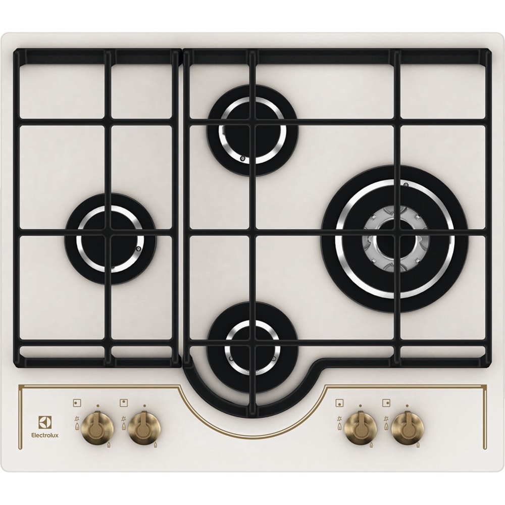 Plita incorporabila ELECTROLUX GPE363RBV, Gaz, 4 arzatoare, Wok, crem