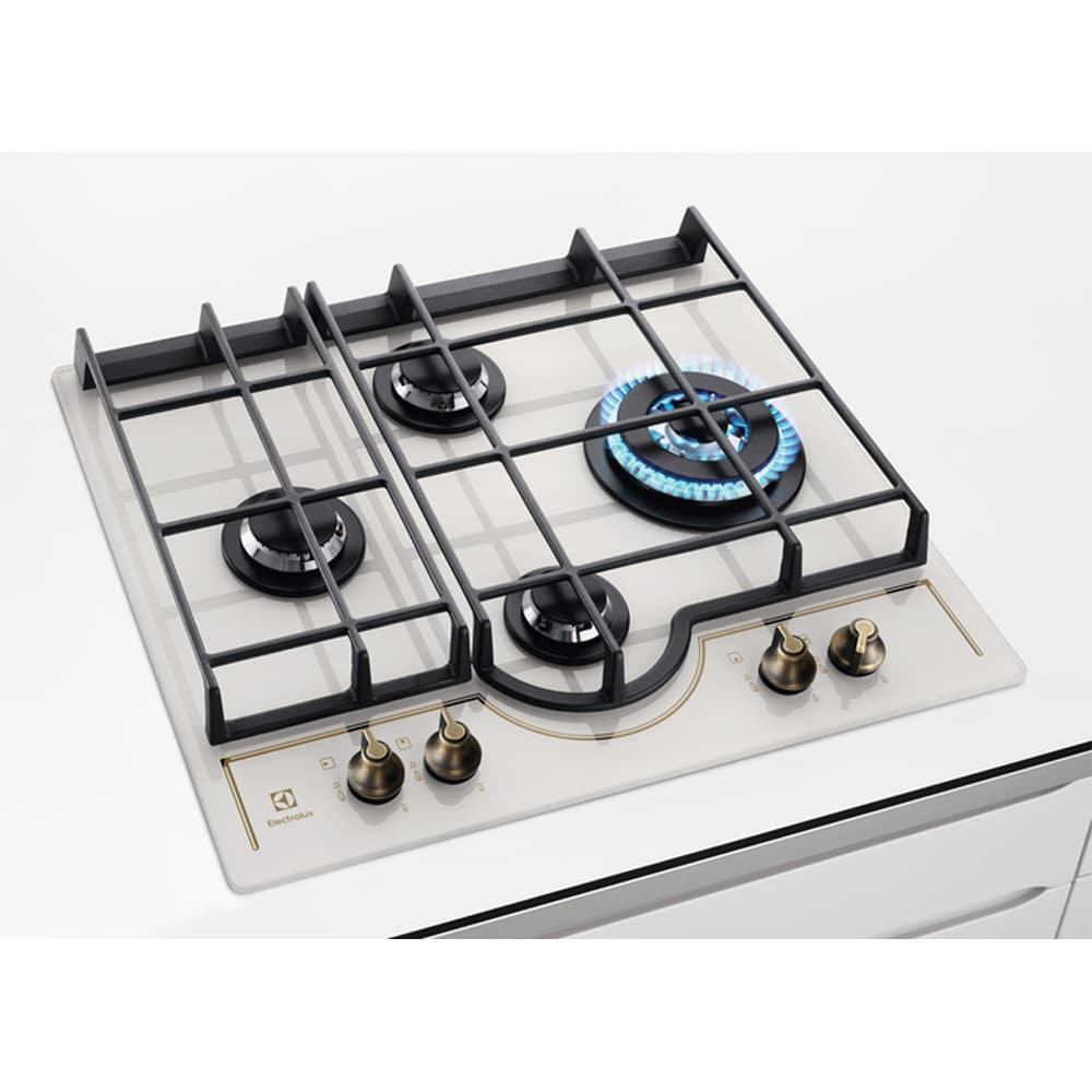 Plita incorporabila ELECTROLUX GPE363RBV, Gaz, 4 arzatoare, Wok, crem