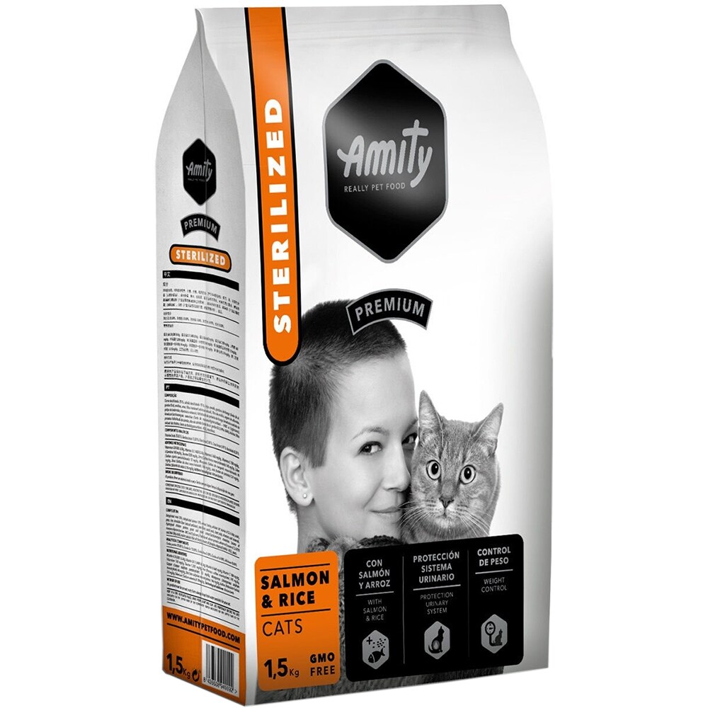 Hrana uscata pentru pisici AMITY Premium, Adult, Somon, 1.5 kg