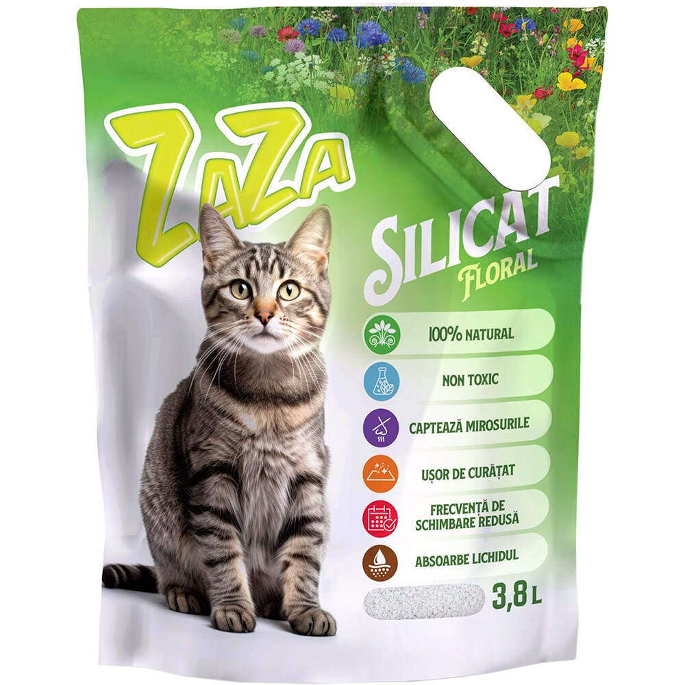 Asternut igienic pentru pisici ZAZA Floral, 3.8 L