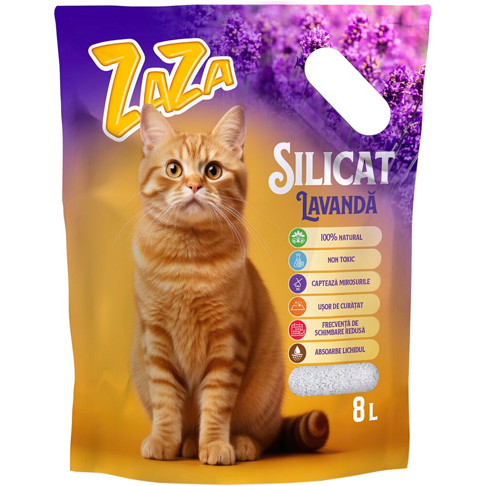 Asternut igienic pentru pisici ZAZA Lavanda, 8 L
