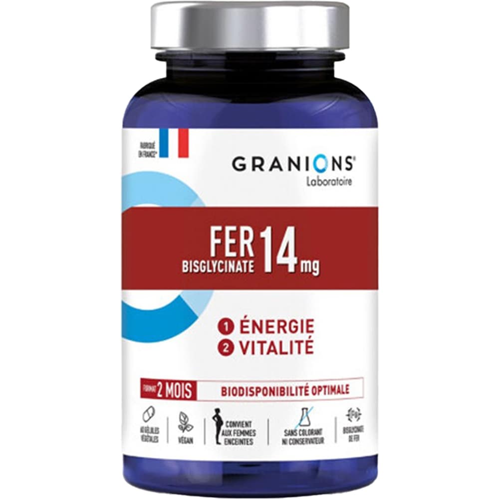 Supliment Fier Bisglicinat 14mg, 60 capsule vegetale, GRANIONS