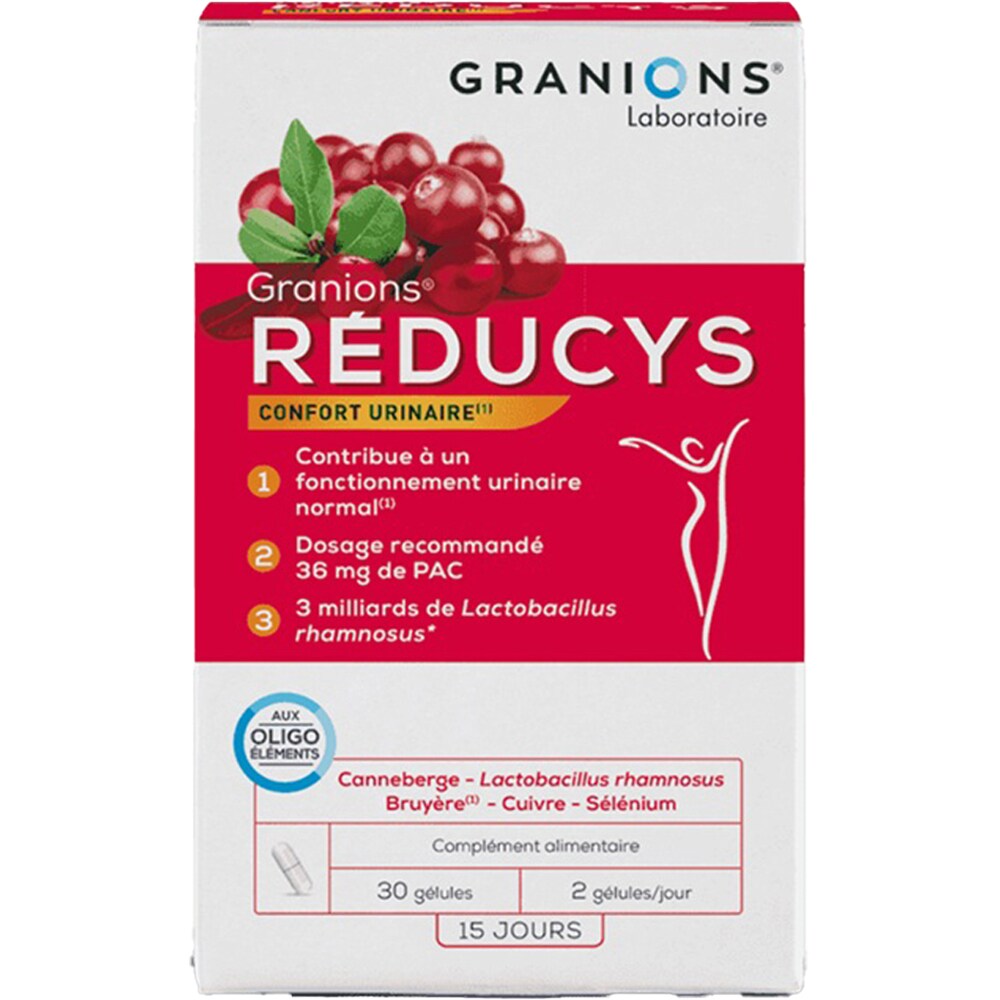 Supliment Reducys pentru confort urinar, cu merisoare si probiotice, 30 capsule, GRANIONS