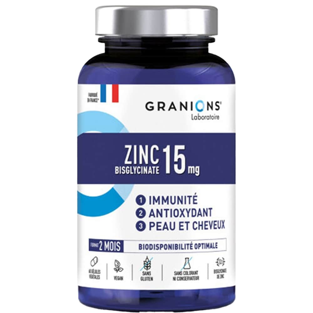 Supliment Zinc Bisglicinat 15mg, 60 capsule vegetale, GRANIONS