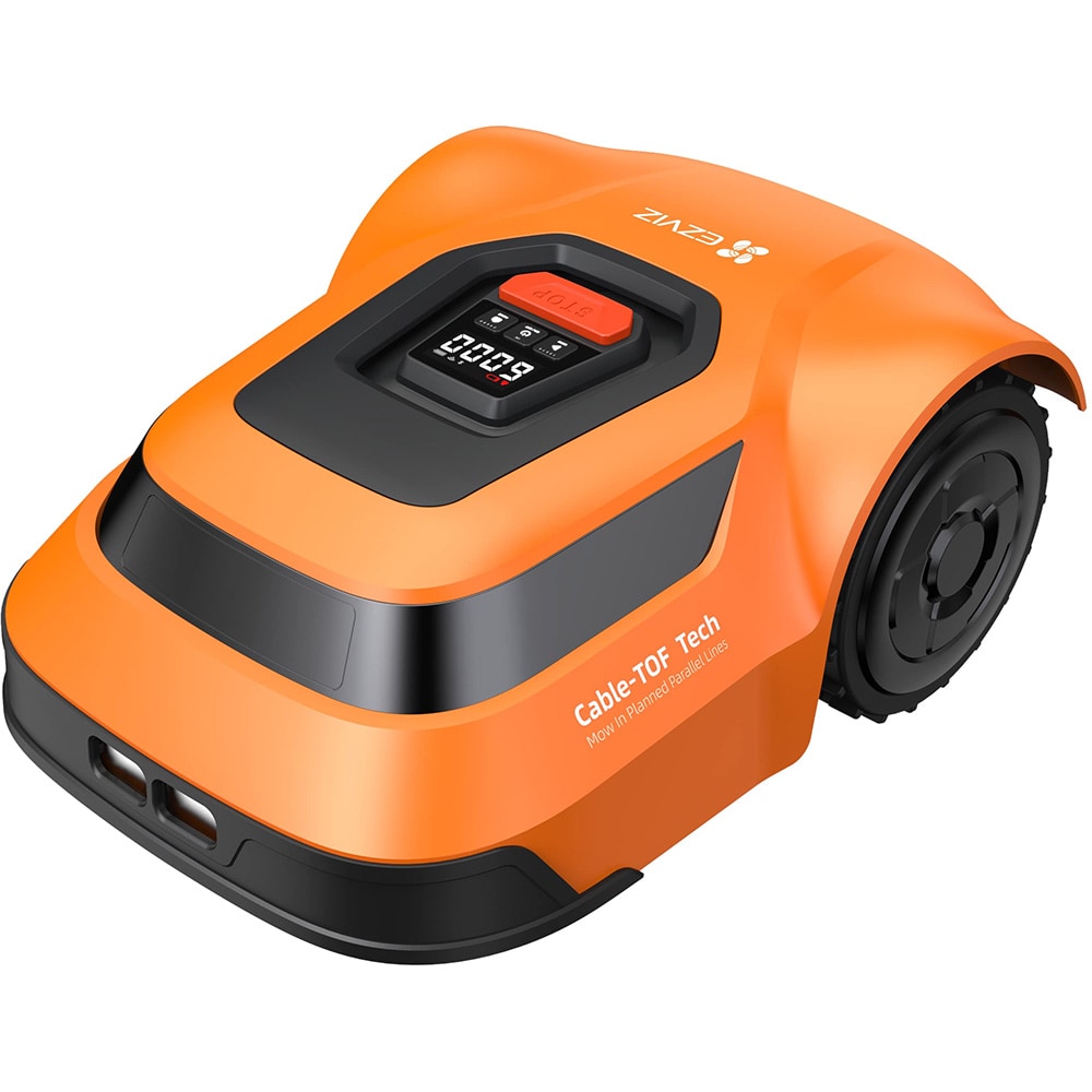 Robot de tuns iarba EZVIZ RM600, inaltime taiere 30-70mm, 2.5Ah, IPX6, 600mp suprafata de lucru, Intoarcere automata la statie, Urcare in panta, C-TOF