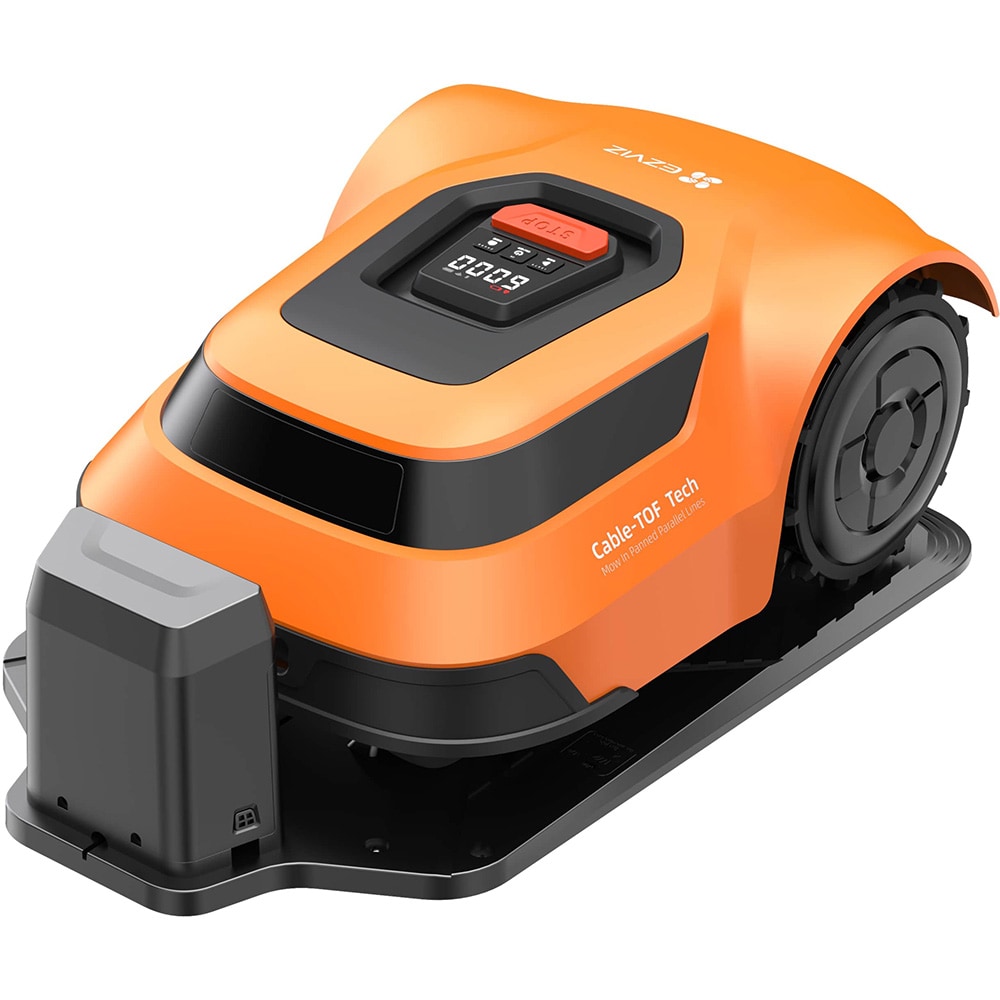 Robot de tuns iarba EZVIZ RM600, inaltime taiere 30-70mm, 2.5Ah, IPX6, 600mp suprafata de lucru, Intoarcere automata la statie, Urcare in panta, C-TOF