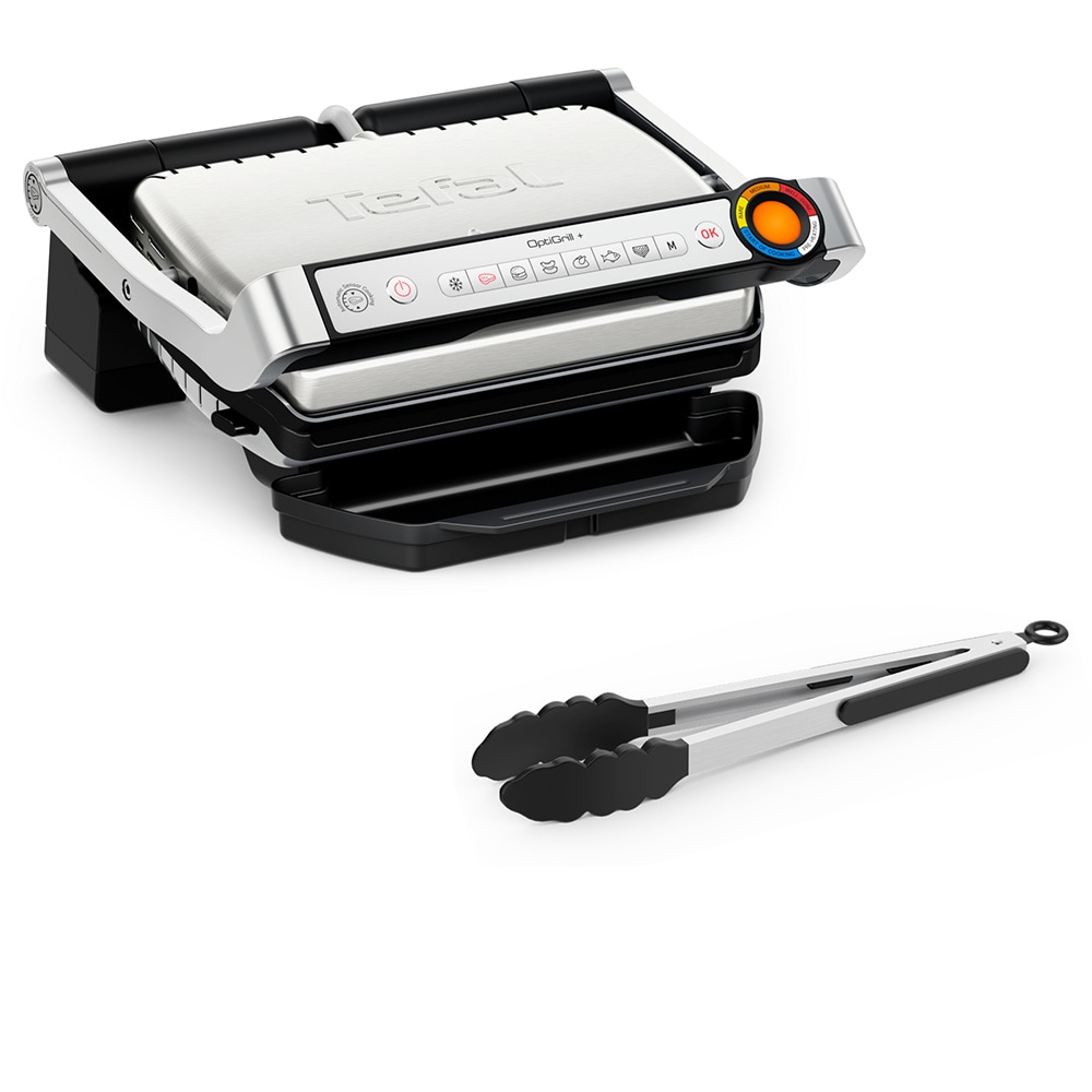 Gratar electric TEFAL OptiGrill+ GC718D10, 2000W, 6 programe automate, argintiu-negru 