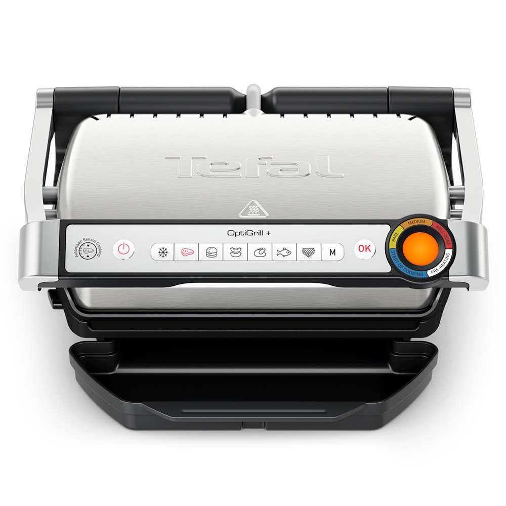 Gratar electric TEFAL OptiGrill+ GC718D10, 2000W, 6 programe automate, argintiu-negru 