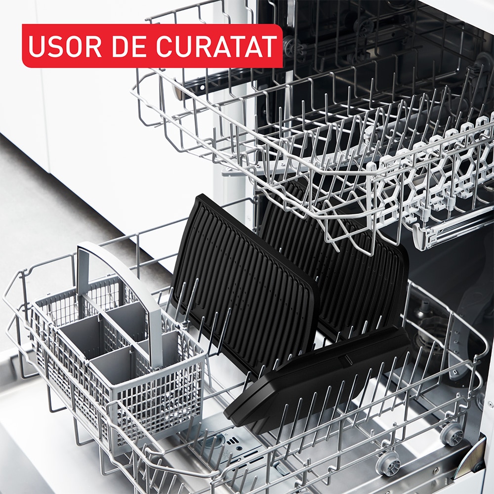 Gratar electric TEFAL OptiGrill+ GC718D10, 2000W, 6 programe automate, argintiu-negru 