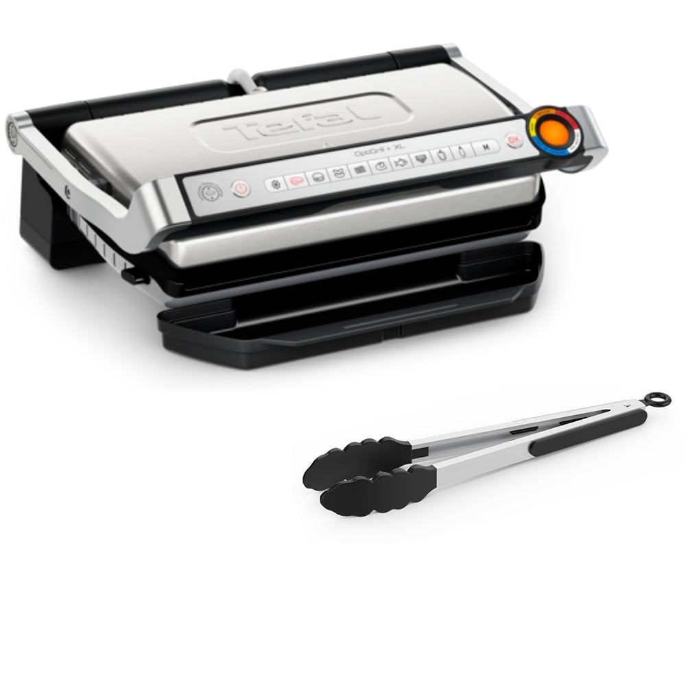 Gratar electric TEFAL OptiGrill+ XL GC728D10, 2000W, 9 programe automate, argintiu-negru 