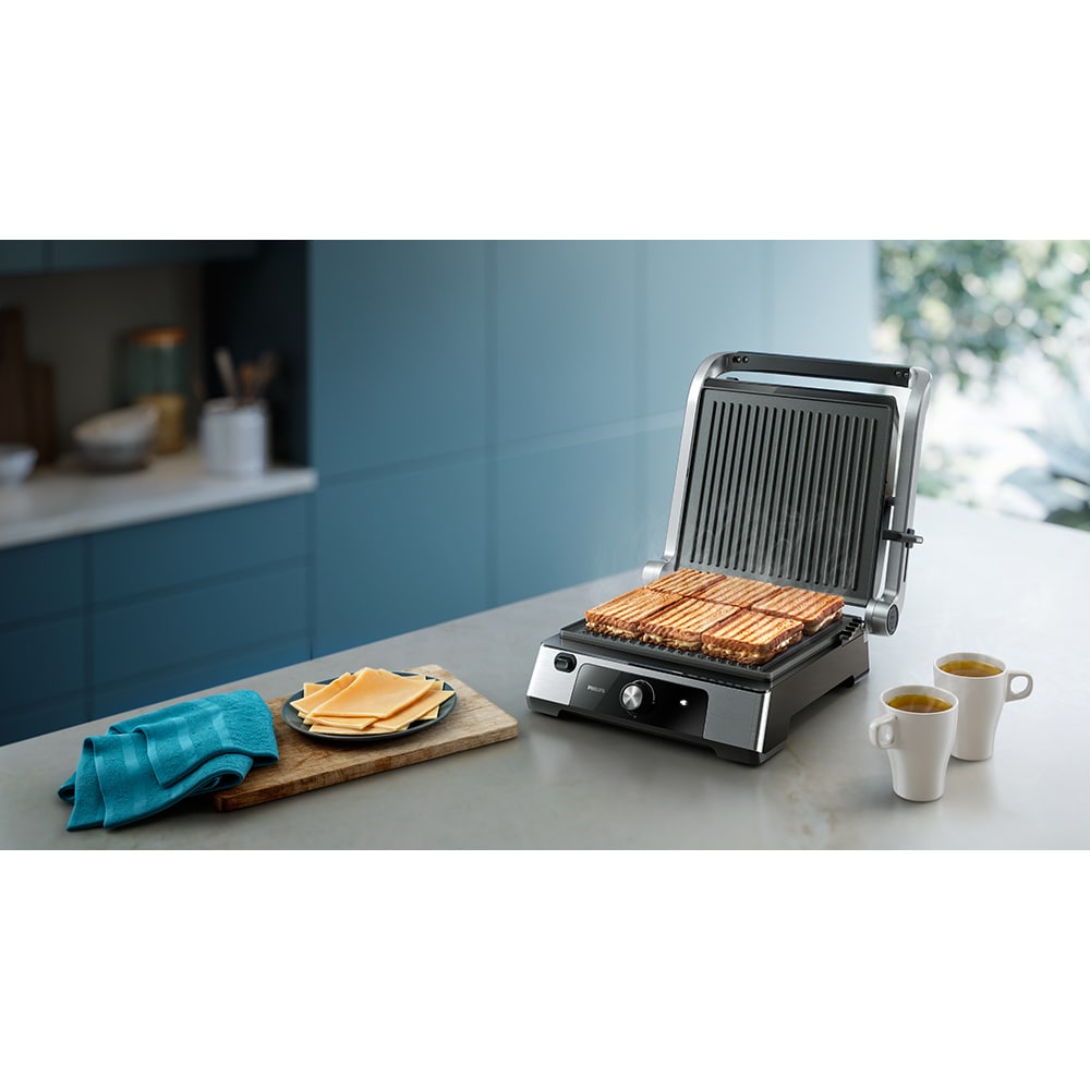 Gratar electric PHILIPS Seria 5000 HD630190, 2200W, argintiu-negru 
