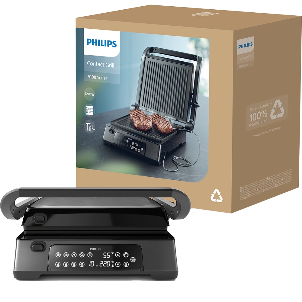 Gratar electric PHILIPS Seria 7000 HD6307/70, 2200W, negru 