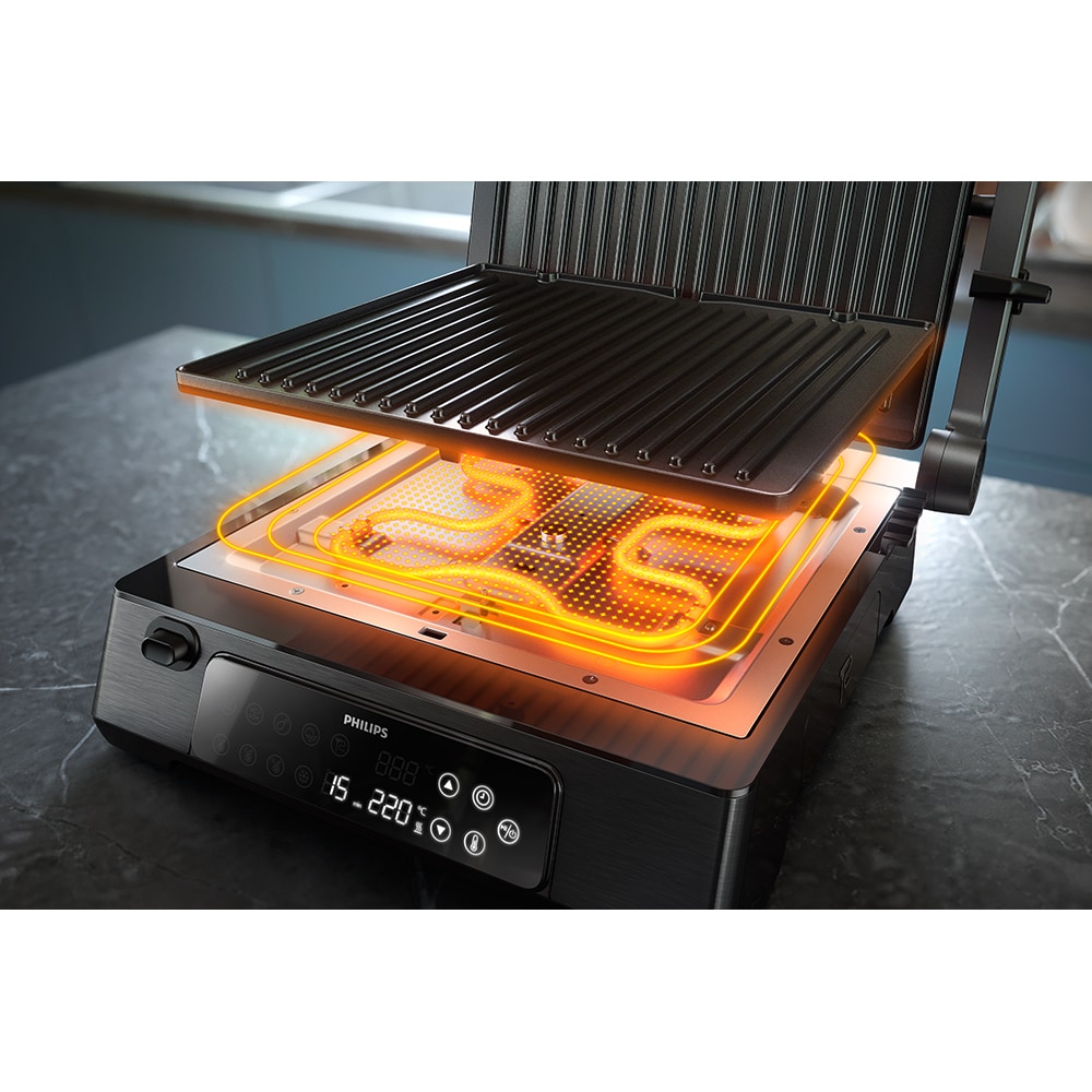 Gratar electric PHILIPS Seria 7000 HD6307/70, 2200W, negru 