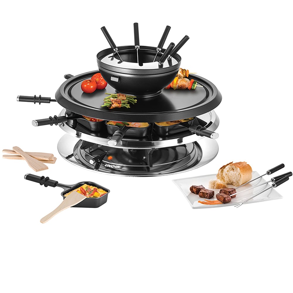 Plita electrica UNOLD Raclette multi 4in1 U48726, 1300W, negru-argintiu