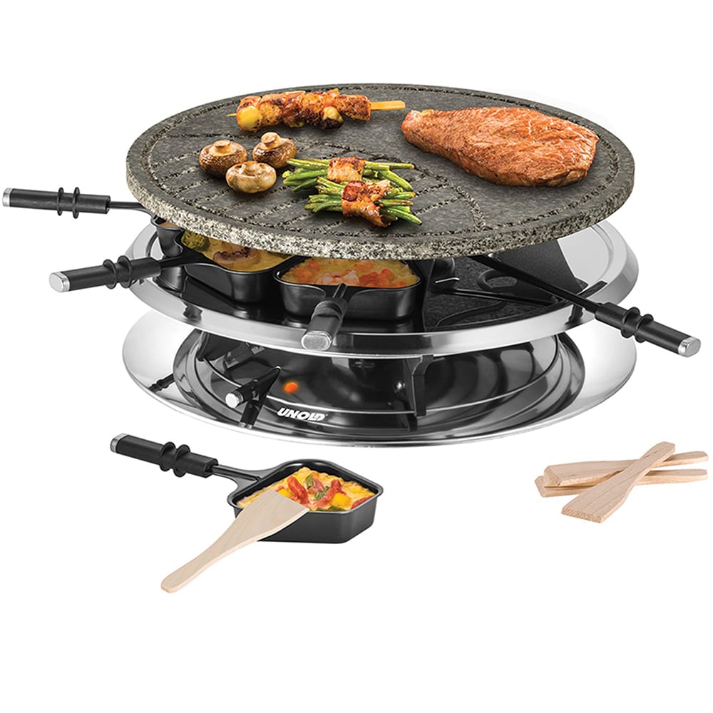Plita electrica UNOLD Raclette multi 4in1 U48726, 1300W, negru-argintiu