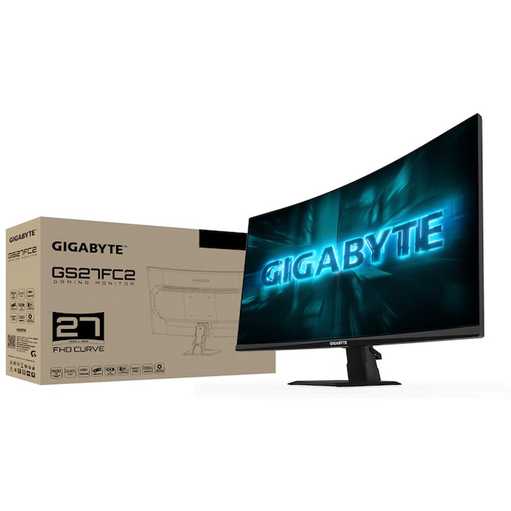 Monitor Gaming curbat LED VA GIGABYTE GS27FC2, 27", Full HD, 240Hz, Adaptive Sync, HDR10, negru