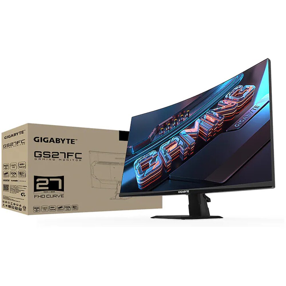 Monitor Gaming curbat LED VA GIGABYTE GS27FC, 27", Full HD, 180Hz, Adaptive Sync, HDR, negru