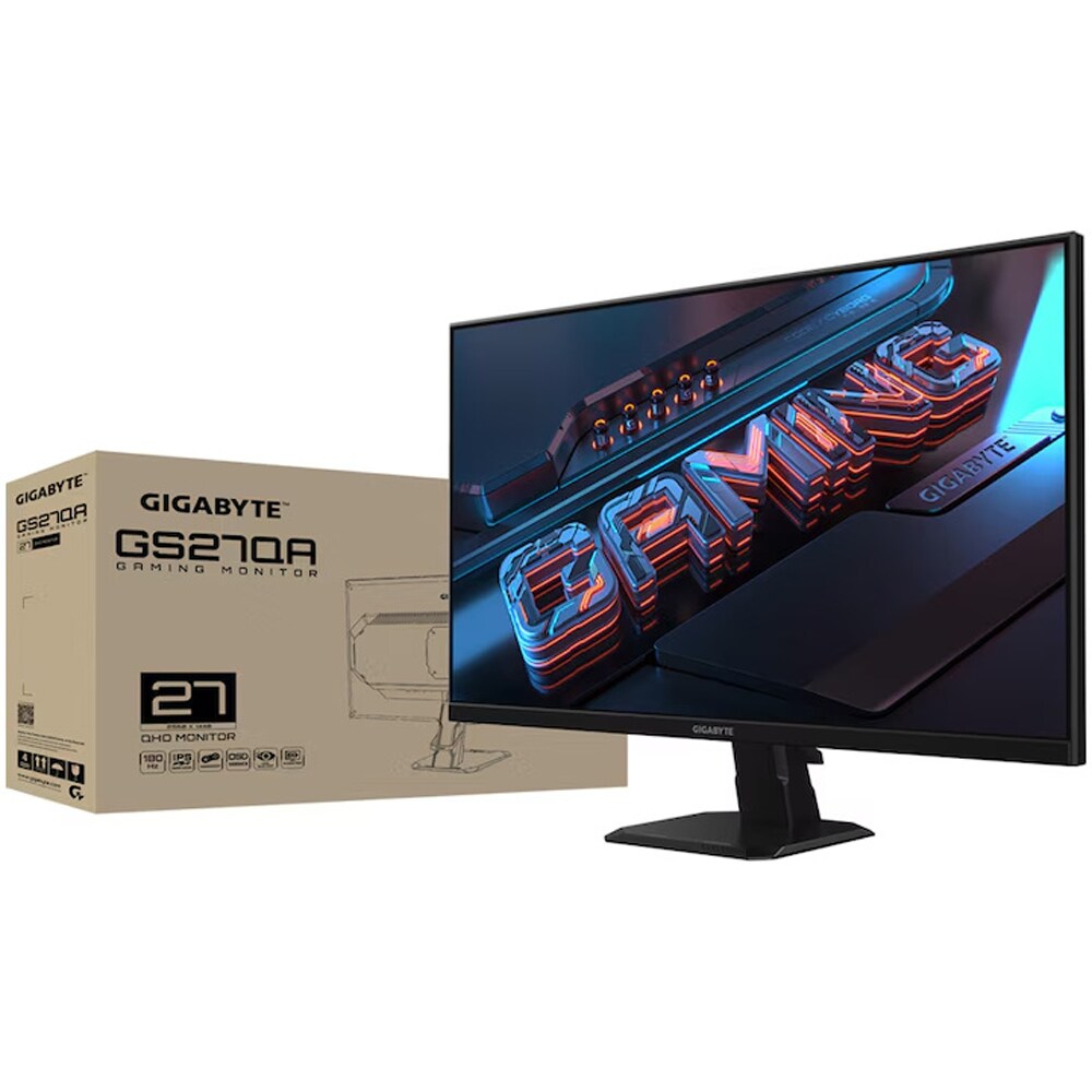 Monitor Gaming LED SS IPS GIGABYTE GS27QA, 27", QHD, 180Hz, Adaptive Sync, HDR, negru