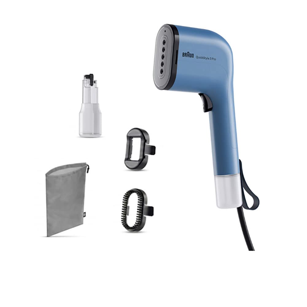 Aparat de calcat vertical BRAUN QuickStyle 3 Pro GS3024BL, 1100W, 22g/min, 120ml, albastru