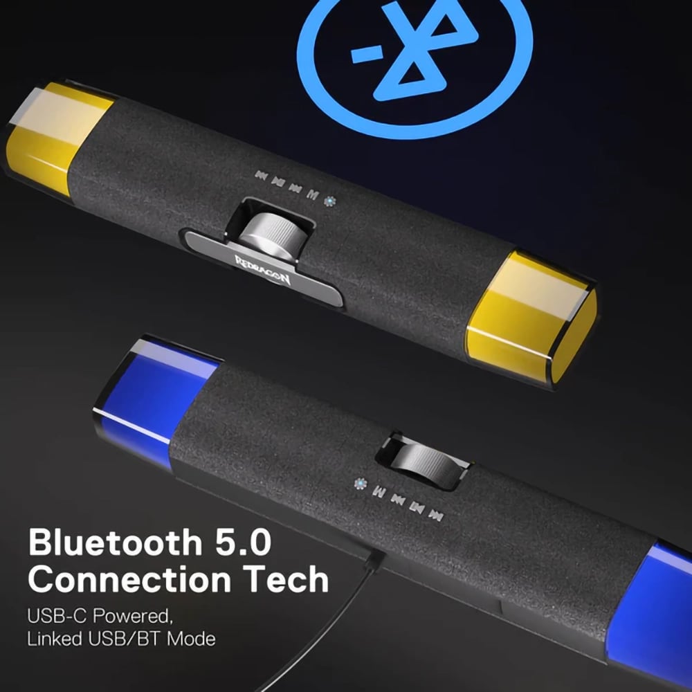 Soundbar PC REDRAGON Dora GS512, 2.0, 10W, Bluetooth, negru