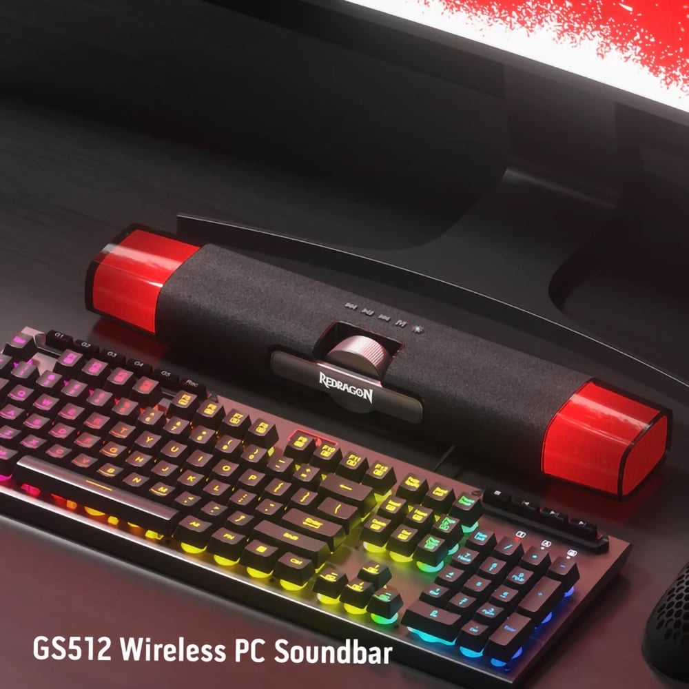 Soundbar PC REDRAGON Dora GS512, 2.0, 10W, Bluetooth, negru