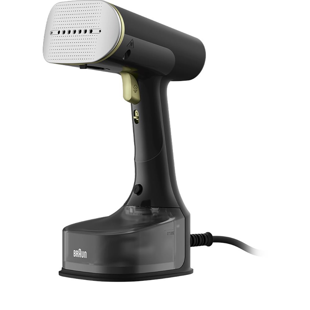Aparat de calcat vertical cu abur BRAUN GS7088CP, 1600W, 25g/min, 250ml, talpa Dual FreeGlide 3D, negru