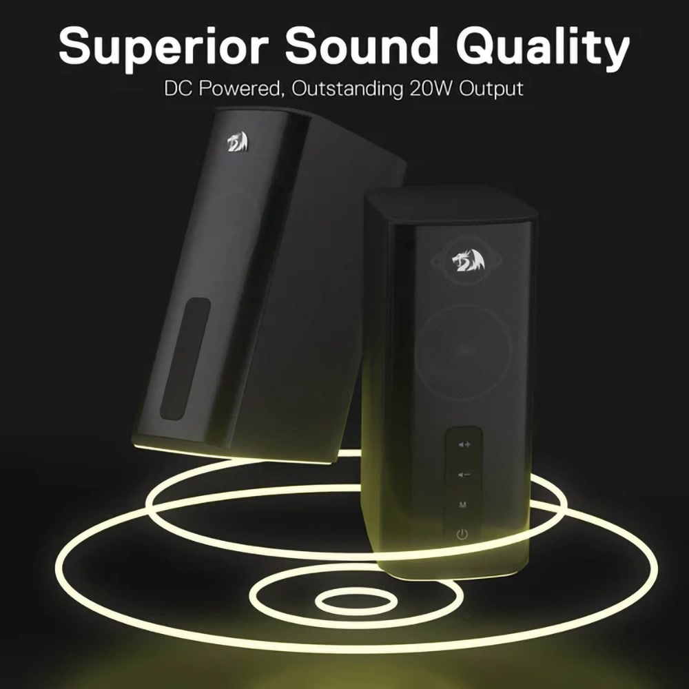 Boxe REDRAGON Connie GS814, 2.0, 20W, Bluetooth, negru