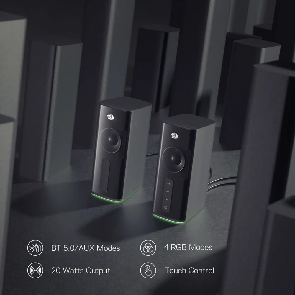 Boxe REDRAGON Connie GS814, 2.0, 20W, Bluetooth, negru